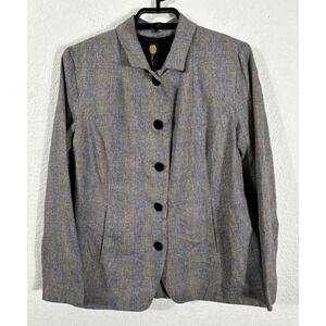 Feral Childe Blazer Size M Multicolor Long‎ Sleeve Button Up Cotton Pockets